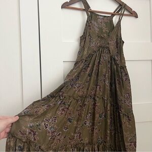 Matta NYC Floral Silk Tiered Maxi Dress
